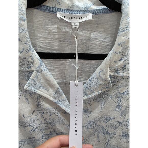 NWT Jane + Delancey Animal Palm Print Button Top Women’s XL Resort Casual Trend - Picture 5 of 8